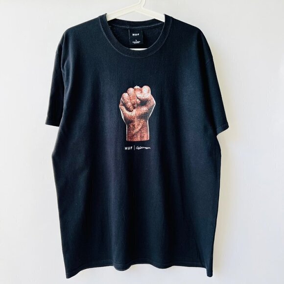 Huf x Haroshi Justice T-shirt in black Size L - Picture 1 of 5
